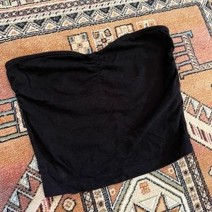 Black crop tube top